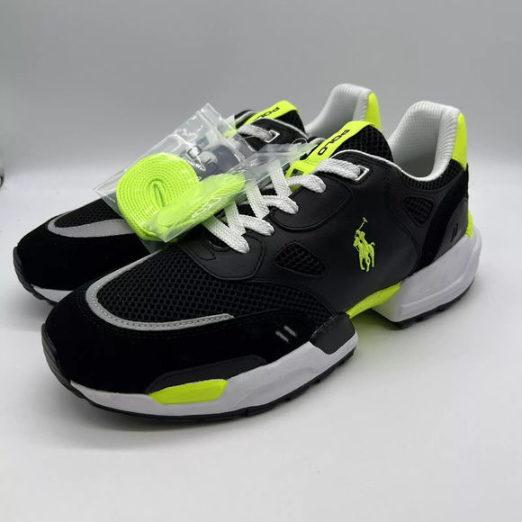 Polo Ralph Lauren Men's Jogger Shoes Black Volt Size US 11 New - Picture 2 of 6